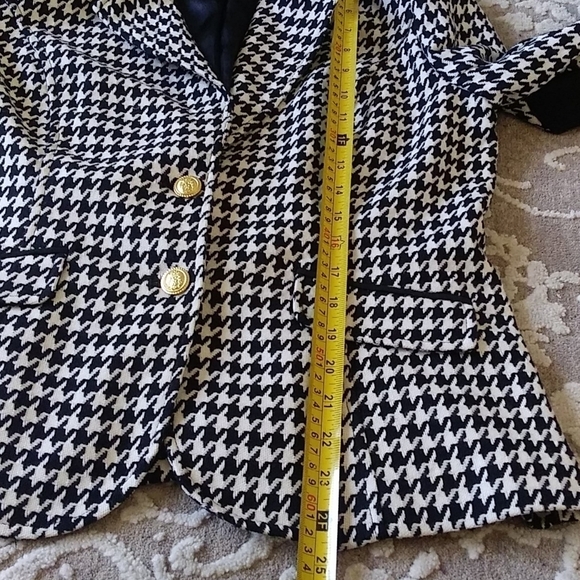 Joan Rivers Checker Houndstooth Blazer jacket Elbows size 8 retro buttons - Picture 8 of 10